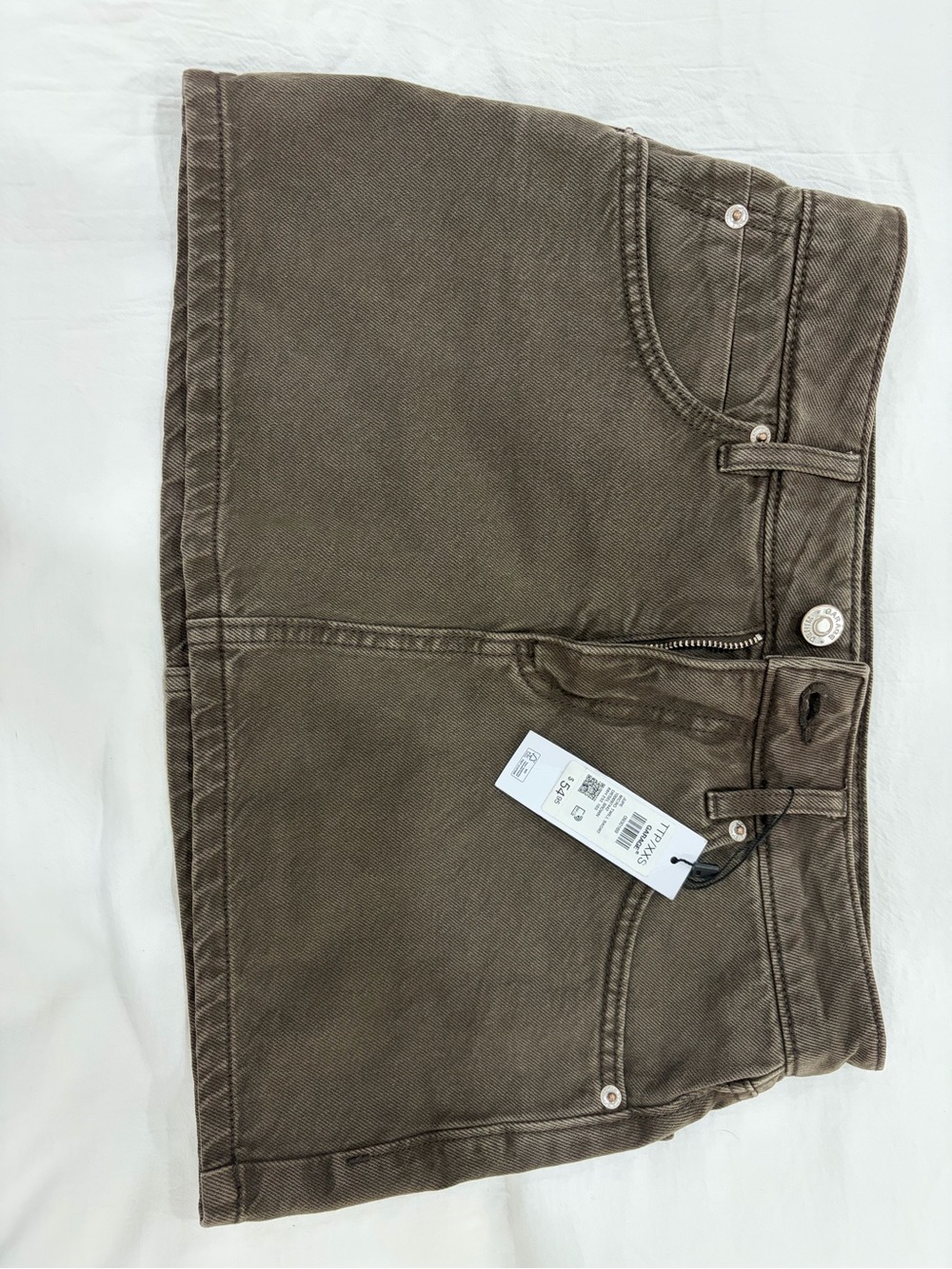 Garage Tweed Brown Denim Mini Shorts - XXS